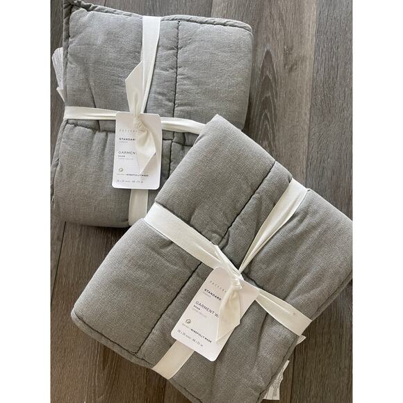 New Pottery Barn Garment Washed Standard Sham Set 2 in Gray - Picture 1 of 3